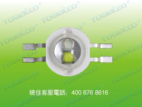123大功率双色温led灯珠 4脚双色